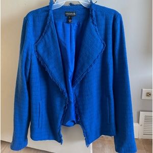 Long Tall Sally Blue Tweed Blazer size 6 💙